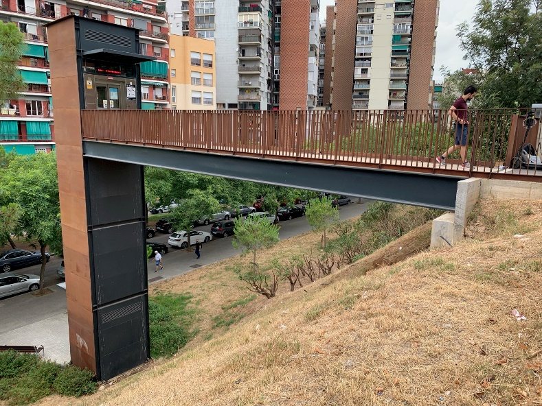 The Polvorín footbridge, where LARA matched a commercial HI-INC system across five modes.